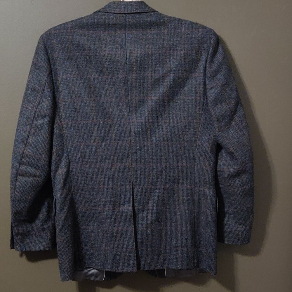 Yorkshire Square Vintage Tweed Wool Blazer Basketweave Buttons 43R - Picture 2 of 7